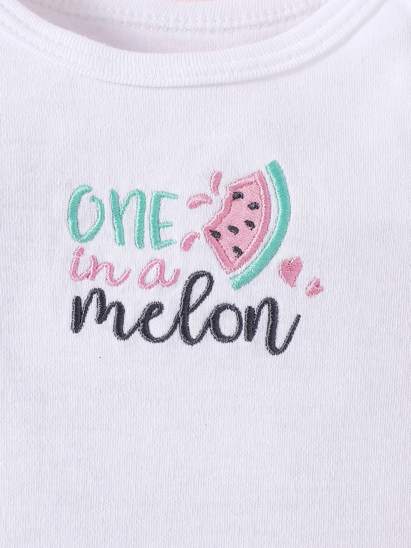 3PCS Summer 0-9 Month Girl Princess Sleeves Triangle jumpsuit with Watermelon and Cherry Pattern Hidden Buckle Design jumpsuit