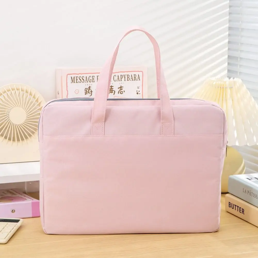 Large Capacity Document Storage Bag Double Layer Waterproof Book Storage Bag with Handle Oxford Cloth A4 File Organizer