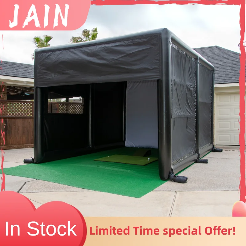 

Portable Inflatable Golf Simulator Enclosures 13x10FT Indoor/Outdoor Golf Practice Cage With Impact Screen For Rental & Event