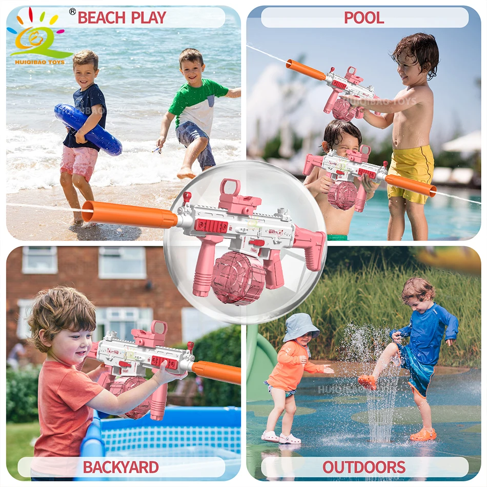 HUIQIBAO ไฟฟ้ารอยแผลเป็น Aduto น้ําปืนยิงเกมยิงฤดูร้อนชายหาดกลางแจ้งน้ําต่อสู้แฟนตาซีของเล่นเด็กของขวัญ