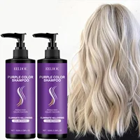 Champú morado para cabello rubio blanqueado, antilatón, tonifiante, cubierta de cabello gris, reparación e hidrata el cabello dañado, champú corrector del Color