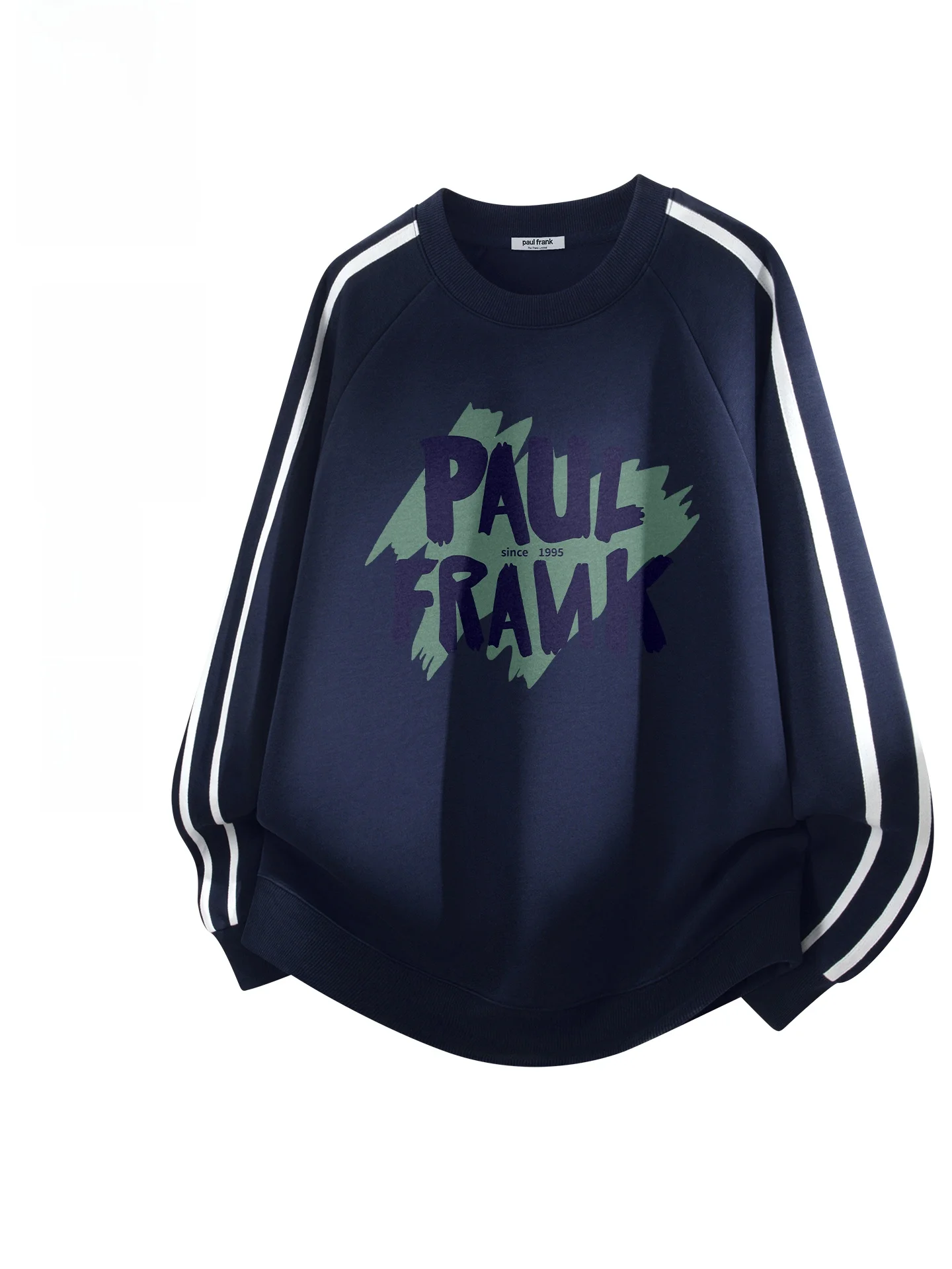 

M Printed Sweatirt Spring Lightweight Regular Fit Long Sve Crew Ne Stripe Pattern k Blue Casual Stree...