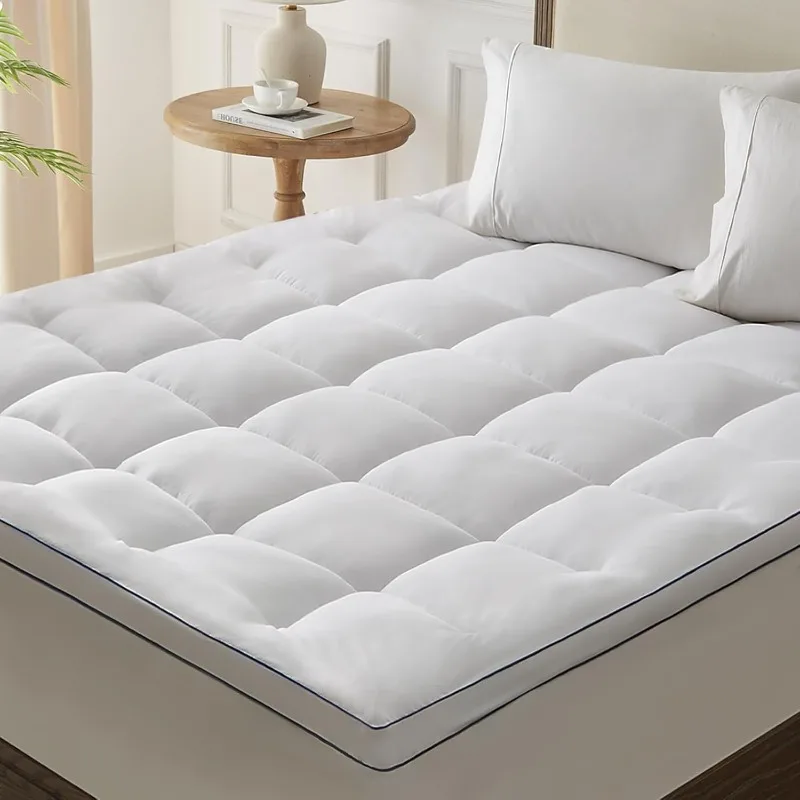 

Mattress Pad Topper Queen - Cooling Pillow Top Quilted Fitted Mattress Pad Cover for Hot Sleepers