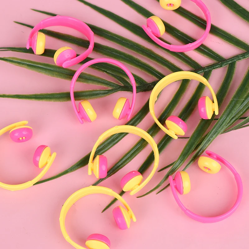 5 قطعة 1/12 سماعة بيت الدمية ديكور ألعاب كلاسيكية للأطفال أطفال هدية دمية المنمنمات سماعة أذن لاسلكية بلاستيكية