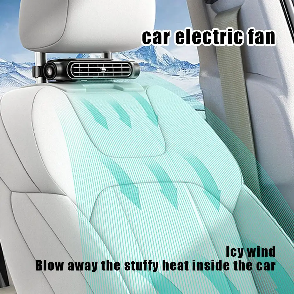 

Car Seat Fan Backseat Cooling Fan Front Rear Seat Headrest Cooling Air Fan USB Powered Adjustable Strap Car Interior Decor Fan