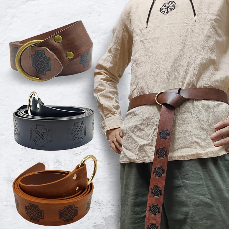 

New Fashion Knight Cosplay Medieval belt Warriors Knight Embossed Stage Tools Belt Cosplay Clothing Adult Pants Belt