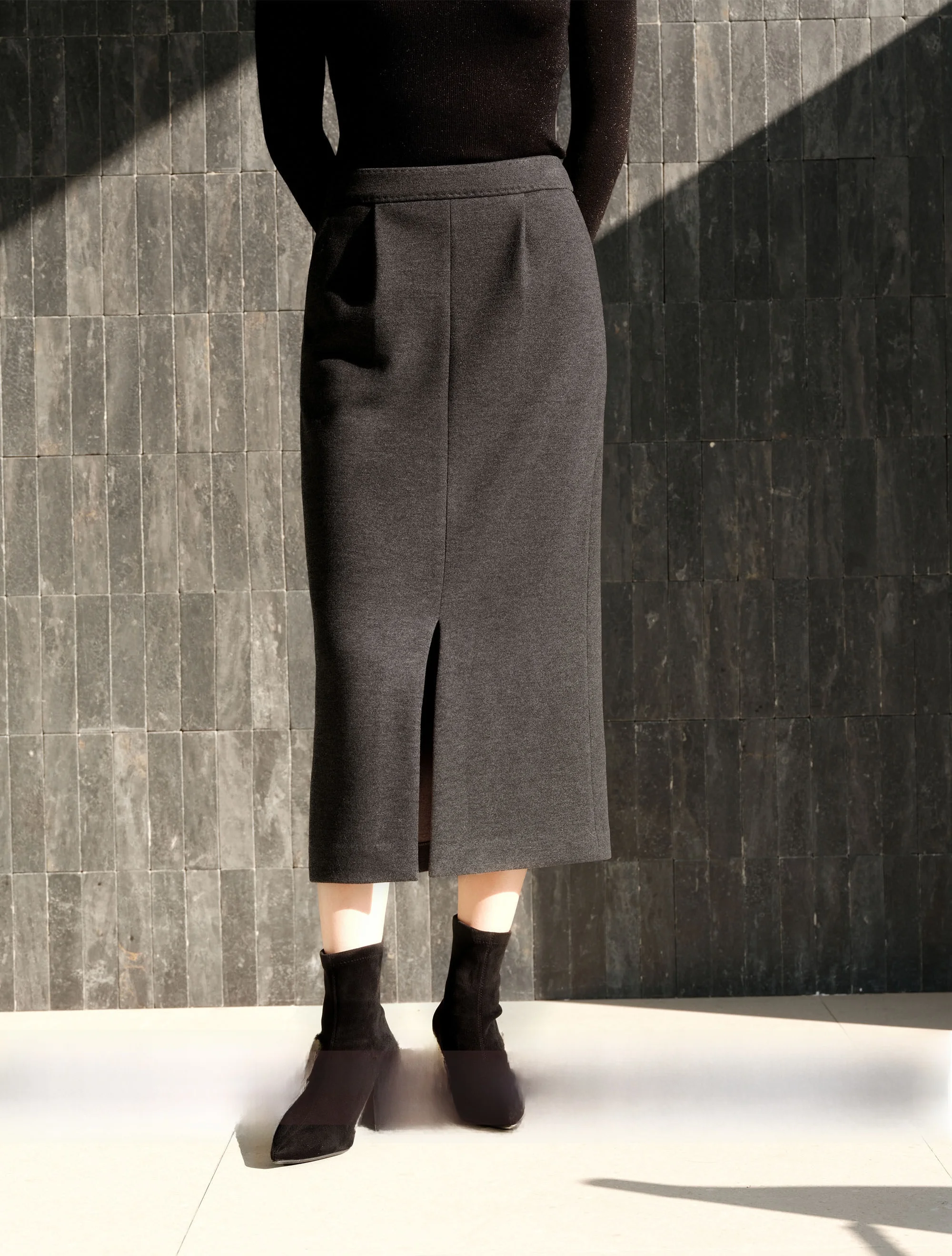 

Женская вязаная юбка средней длины из шерстяной смеси Zhimei Rihuo, антистатическая, теплая, удобная для поездок на работу