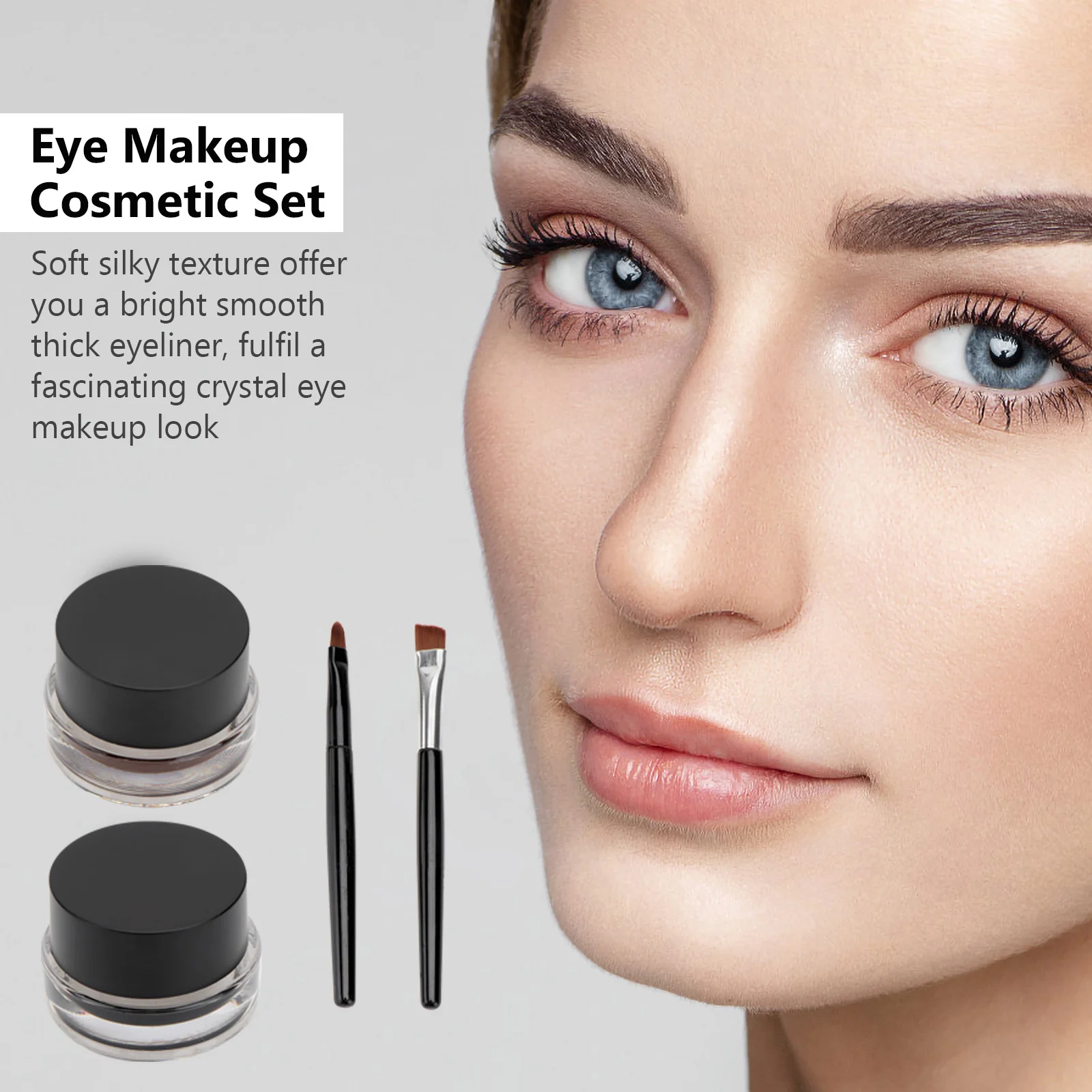

2Pcs Gel Eyeliner and Eyebrow Makeup Kit Water Resistant Smudge Proof Long Wear Formula Ideal for Everyday Or Dramatic Makeup