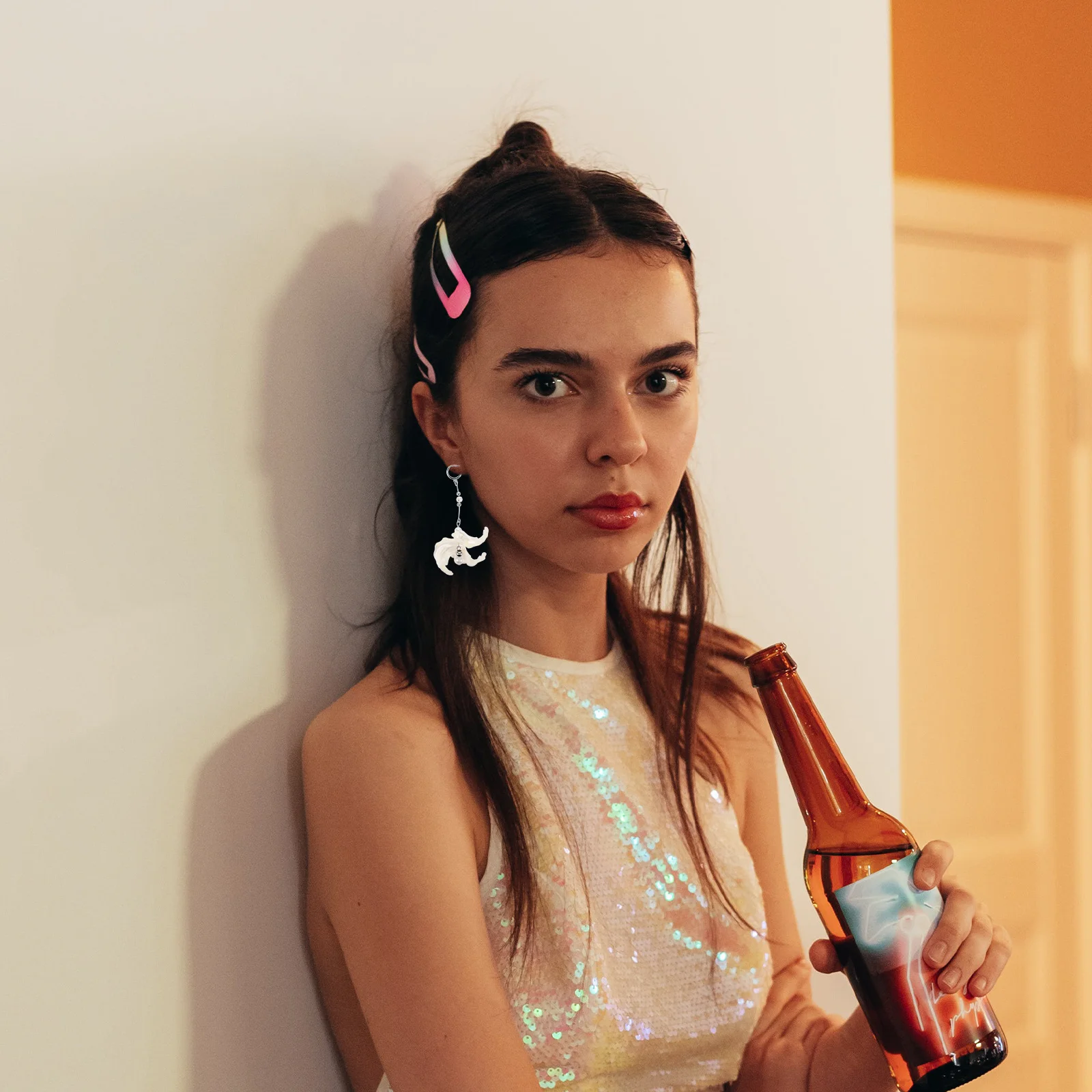 

1Pair Sea Theme Earrings Fashionable Shell Pearl Suitable for Sportswear Business Attire Teen Girls Gift Ideal Party