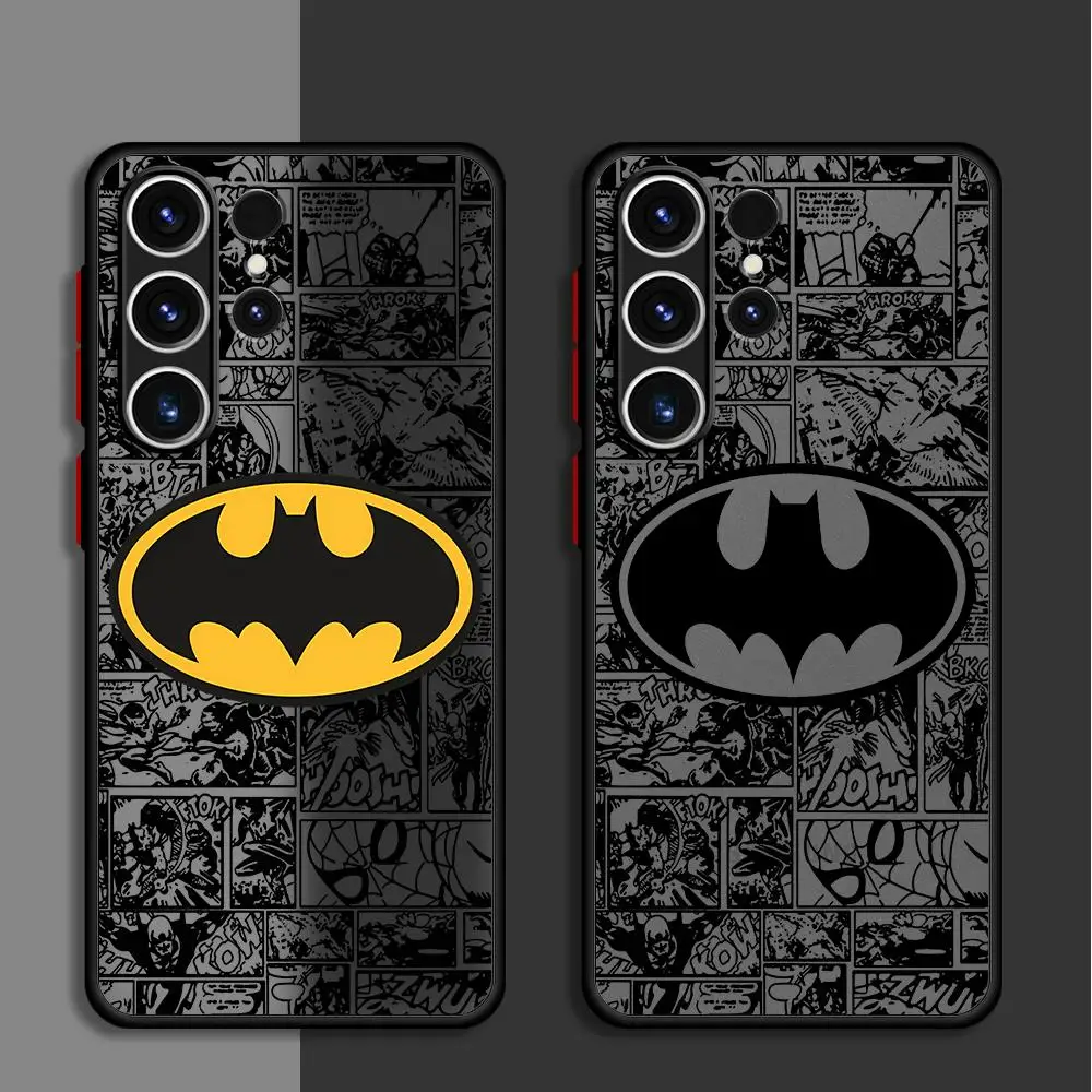 B-Batman Hero Logo Phone Case for Samsung Galaxy S23 Ultra S22 S20 FE S21 Plus 5G S10 Plus S22Ultra Matte Shockproof Armor Cover