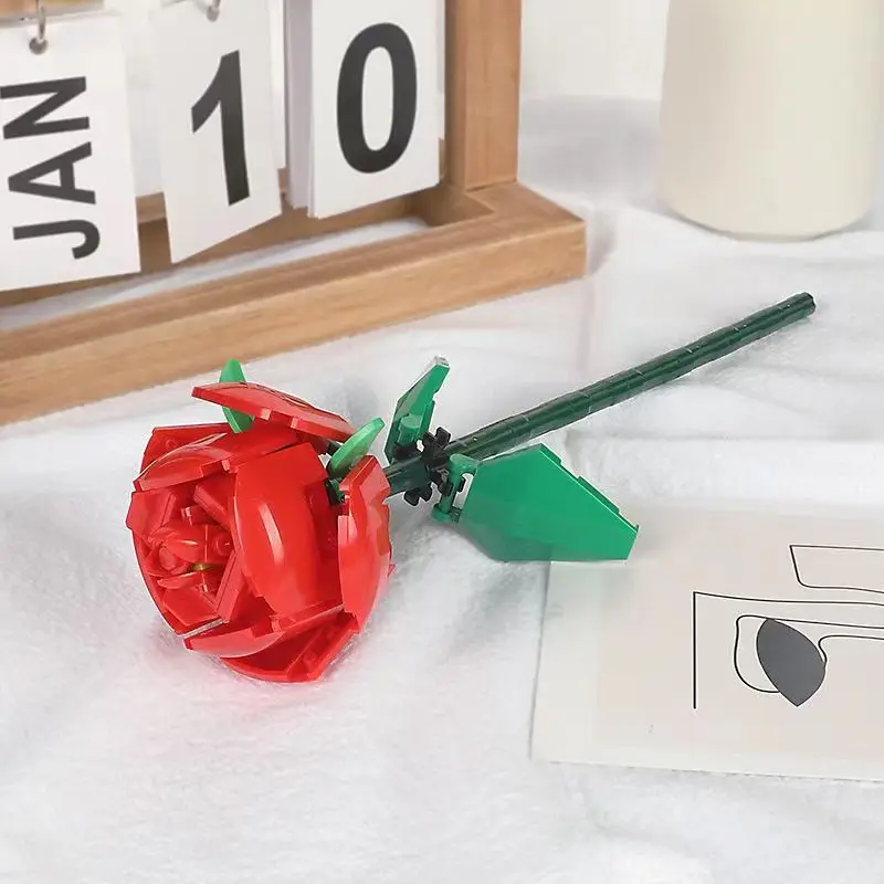 Compatible with rose bouquets, holding buckets, building blocks, plants, and flower ornaments, adult small particle assembly toy