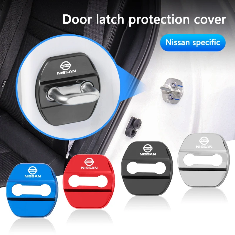 For Nissan X-trail Qashqai Juke Note Sentra Patrol Navara Micra 4pcs Stainless Steel Car Door Lock Cover Car Styling Accessories