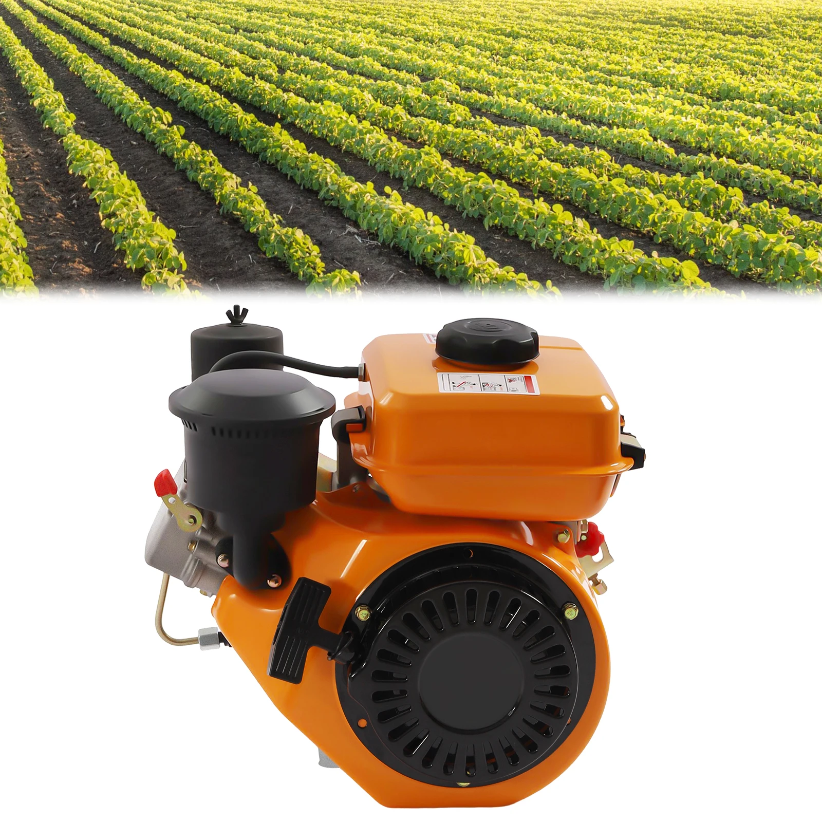 Mesin Diesel 4 Tak 2200W 3HP, Mesin Horizontal Miring Manual Silinder Tunggal Pendingin Udara Kecepatan Start 3000rpm