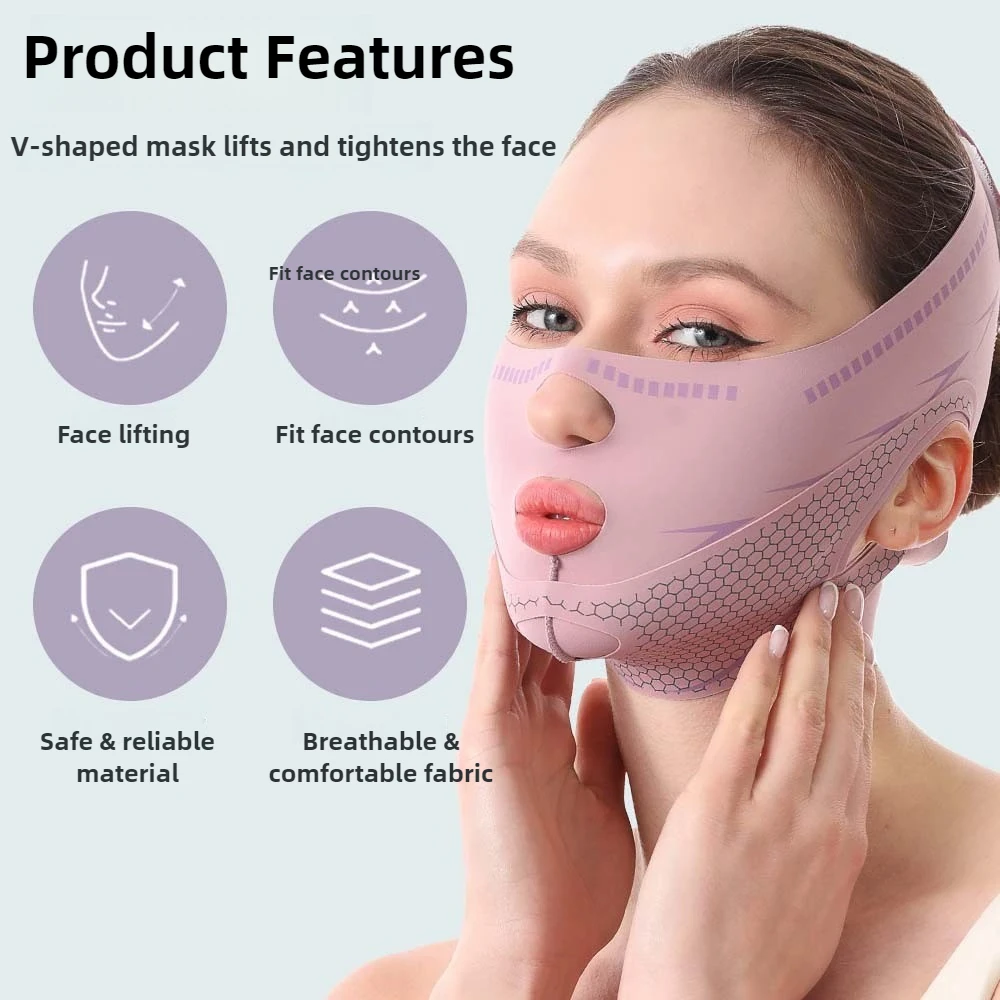 قابلة لإعادة الاستخدام حزام رفع الوجه الخامس خط المشكل النساء الوجه التخسيس ضمادة الذقن رفع المضادة للتجاعيد الوجه الجمال أدوات العناية بالبشرة #4