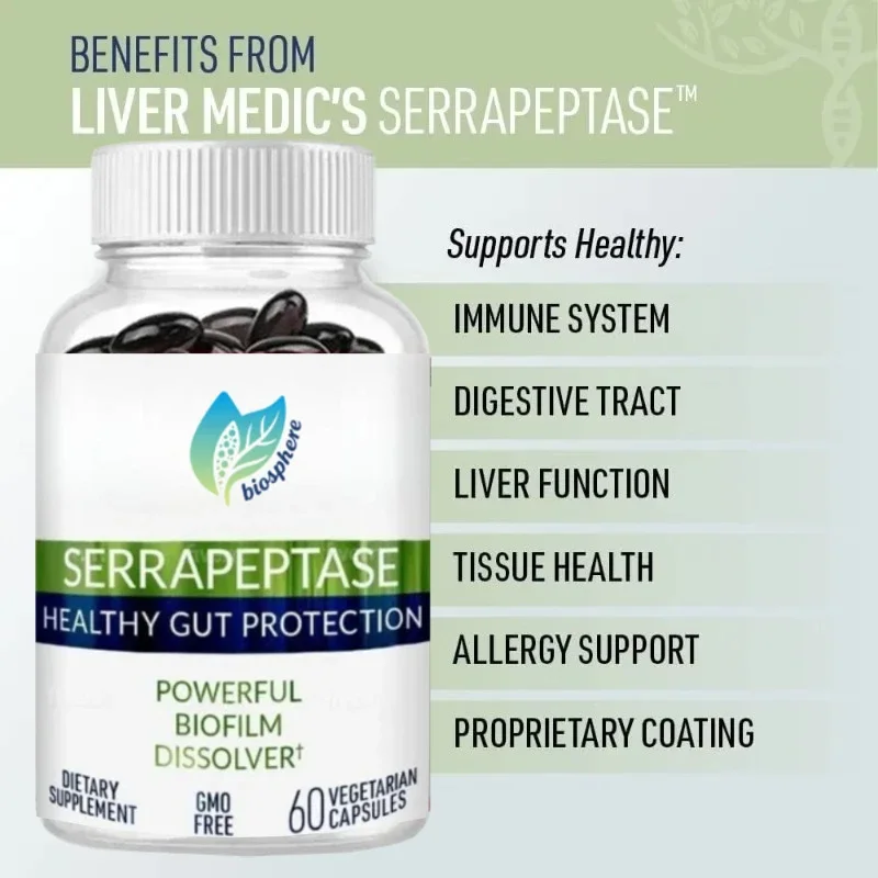 

Чистый фермент пищеварения — высококачественная здоровая защита желобов и поддержка печени — (60 капсул)