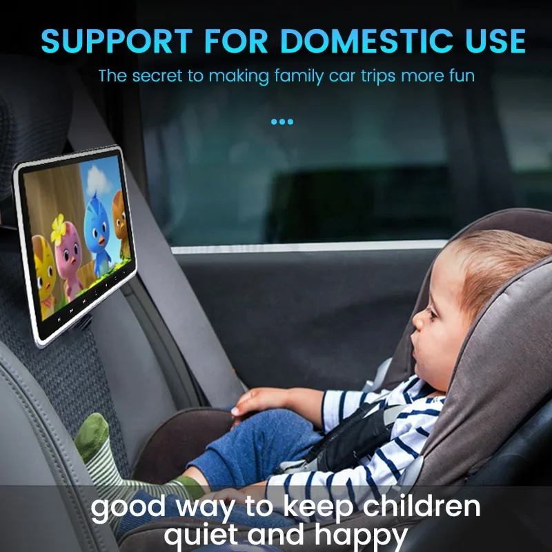 شاشة 10.1 بوصة لمسند الرأس تعمل بنظام أندرويد مع زر لمس USB/SD/IR/FM TFT LCD لمشغل المقعد الخلفي للسيارة ألعاب موسيقى الفيديو