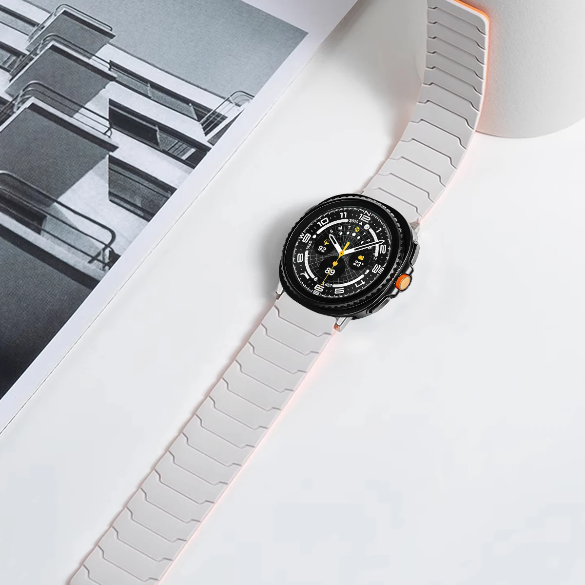 حزام مغناطيسي لساعة سامسونج جالاكسي 8 44 مللي متر 40 مللي متر سيليكون حلقة حزام استبدال سوار لملحقات Watch8 الكلاسيكية 46 مللي متر