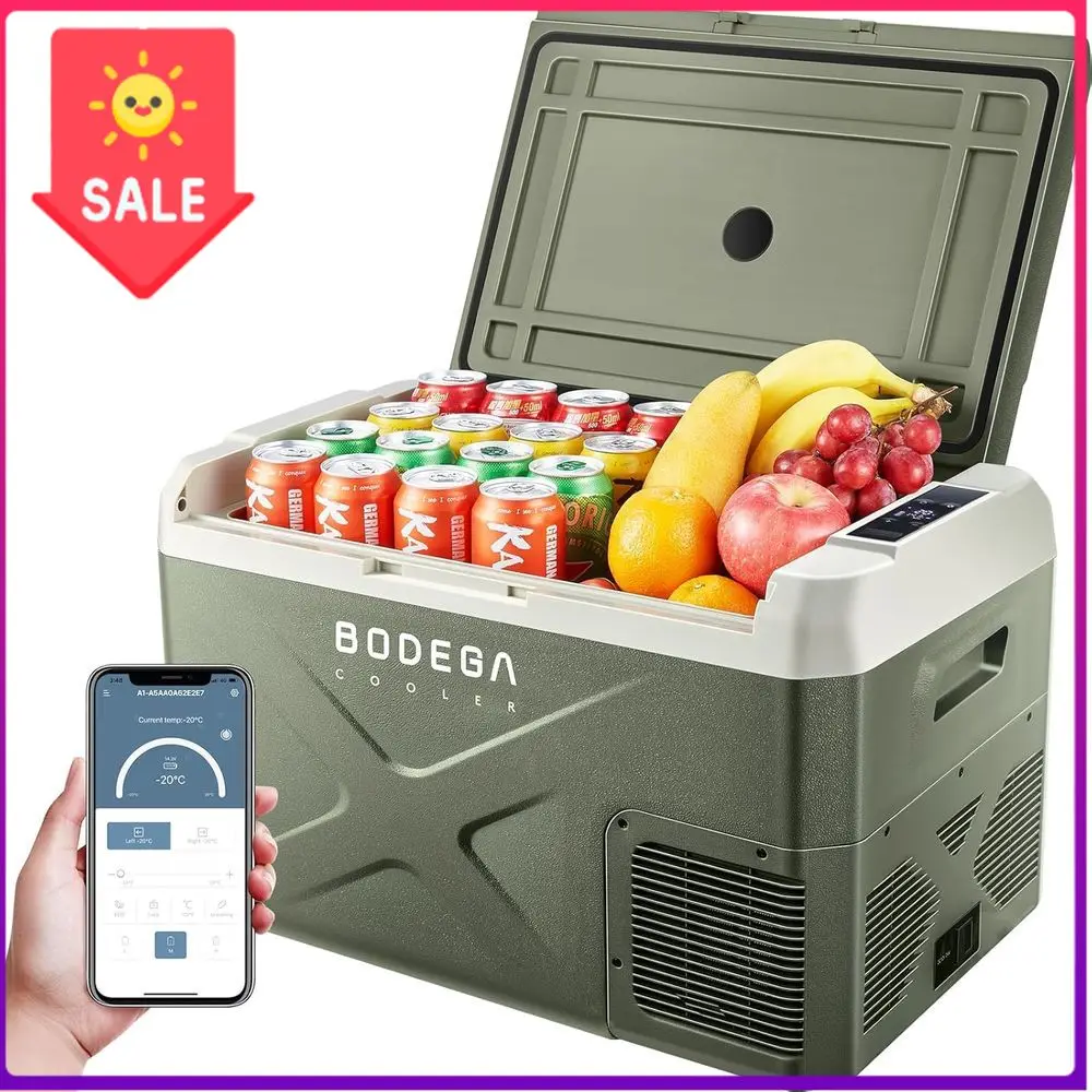 

BestsellerPortable 12V/24V 32-Quart Car Refrigerator with App Control, Temperature Range 4℉ to 68℉ for RV, Camping, and Home Use