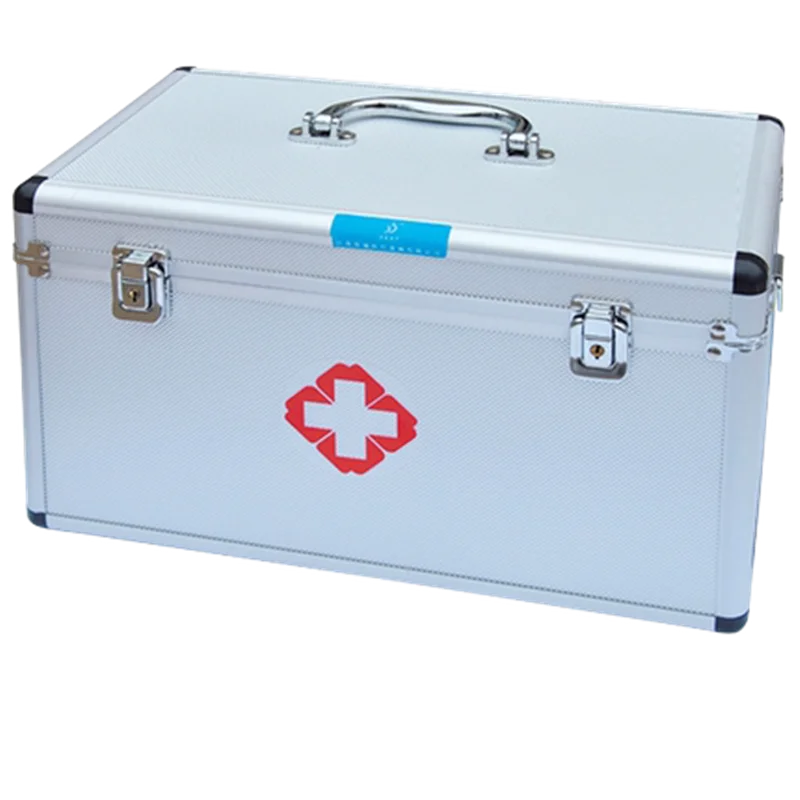 

13 inch aluminum alloy medicine box home chamber visit box medical emergency multi-layer storage box