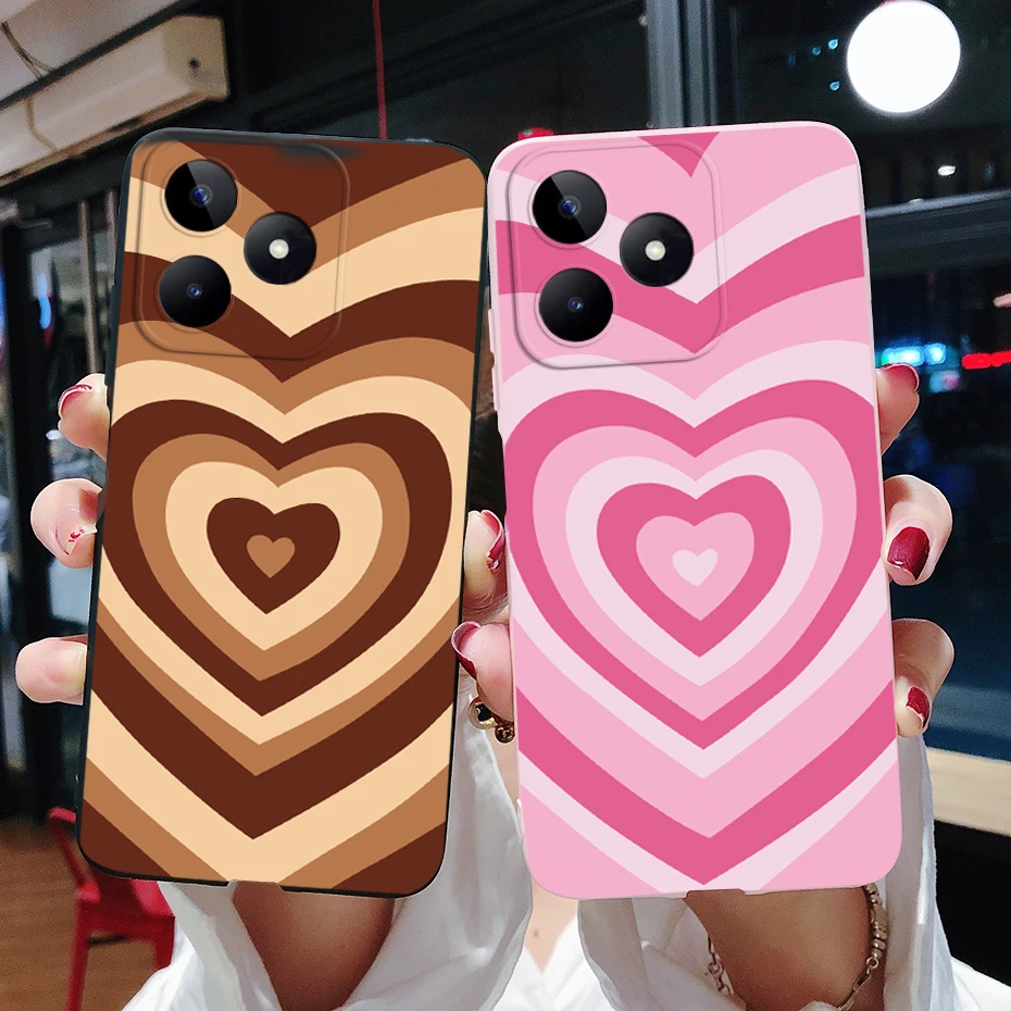 For Funda Realme Note 50 Case RMX3834 Cute Love Heart Silicone Soft Phone Case For Realme Note 50 Back Cover Note50 6.74