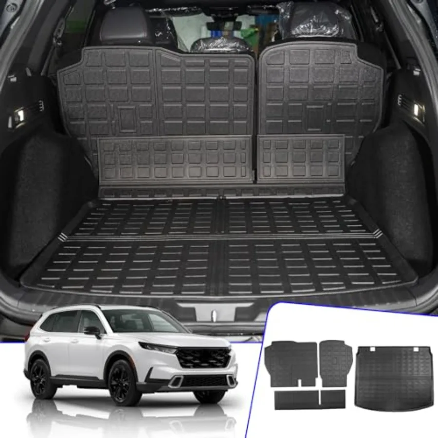 

Cargo Mat Compatible with 2023-2026 Honda CR-V Including Hybrid Trunk Liner with Back Seat Cover Protector Durable Rubber Mat i