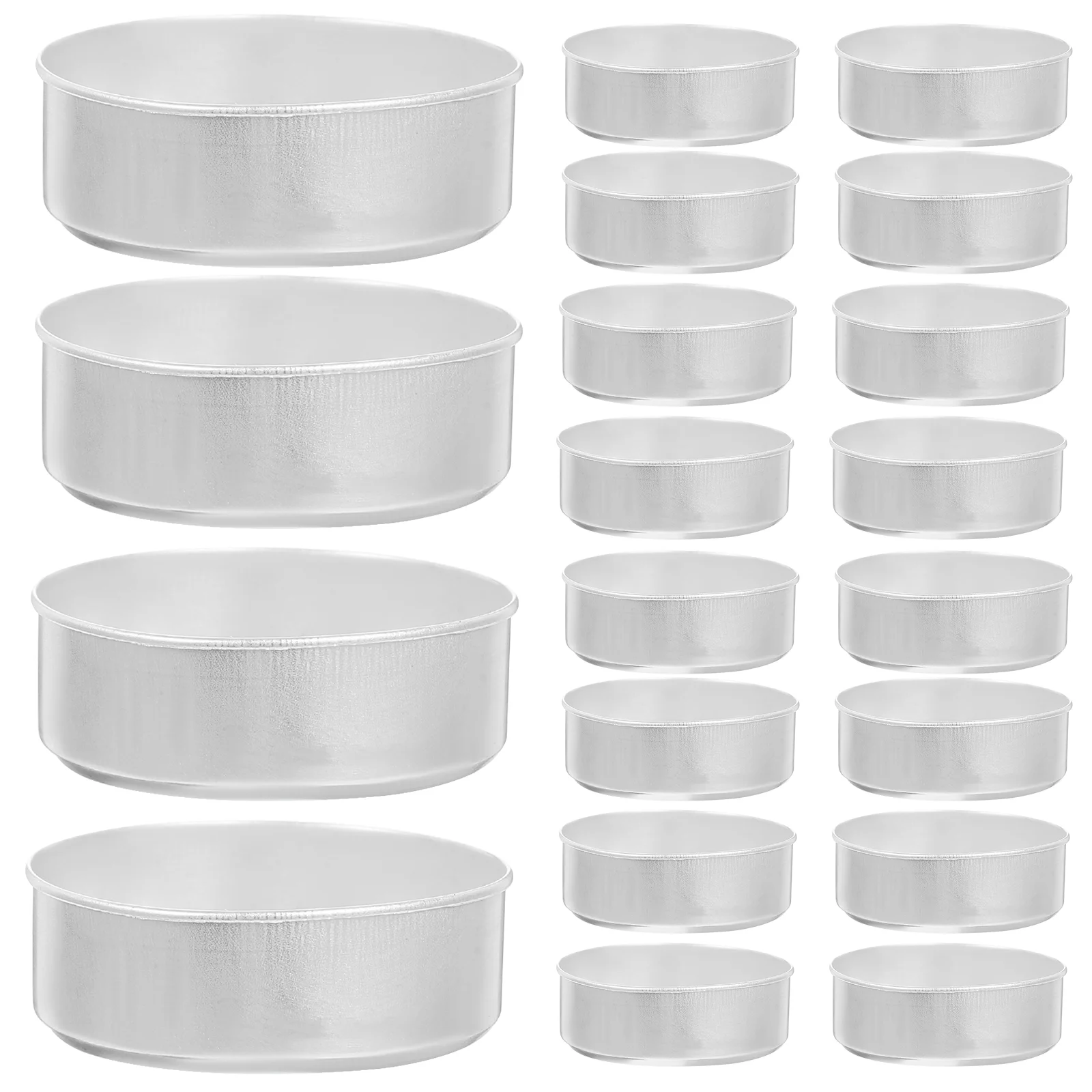 

200 Pcs White Tea Light Tins Sticker Empty Case Making Accessories Supplies Office