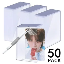 Manchon de carte photo anti-rayures en PVC transparent, carte à collectionner de jeu, support de renforcement en plastique, Kpop Idol, 3tage HD, 35PT, bricolage, 1-50 pièces