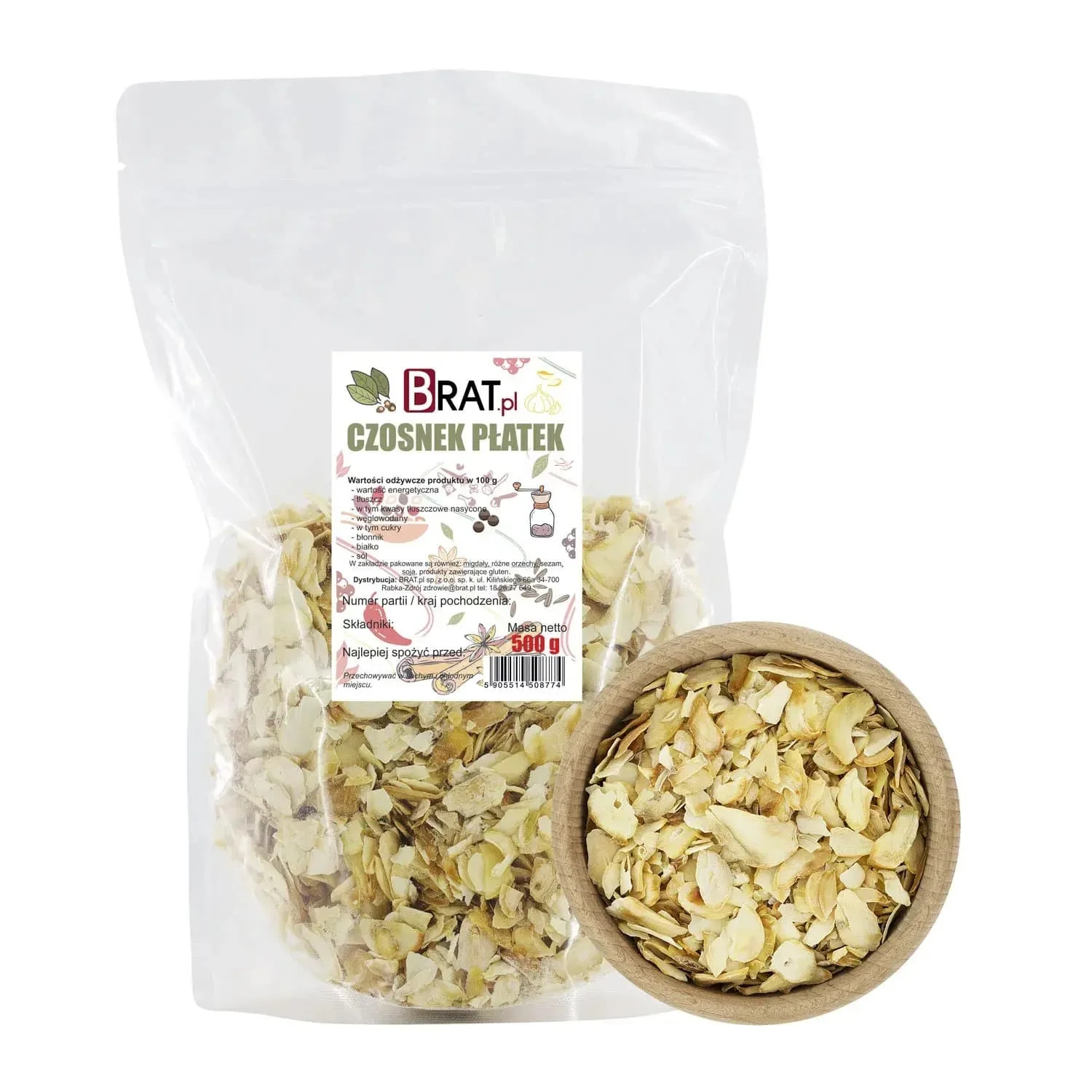 Czosnek płatek 500g