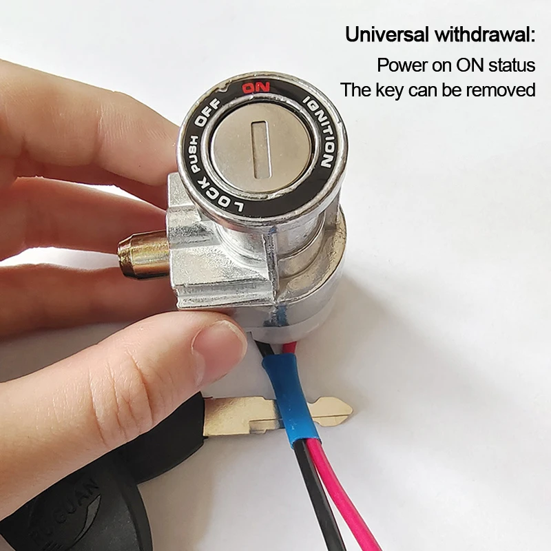 Universal Electric Bicycle Lithium Battery Box Lock Big Head Lock Electric Vehicle E-bike Lithium Battery Lock On/Off