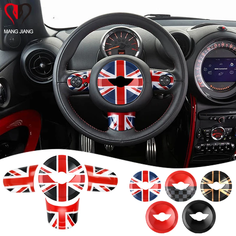 Car Steering Wheels Trim Cover Stickers For MINI Cooper R55 R56 Countryman R57 R58 R59 R60 Car Accessory Interior Decoration