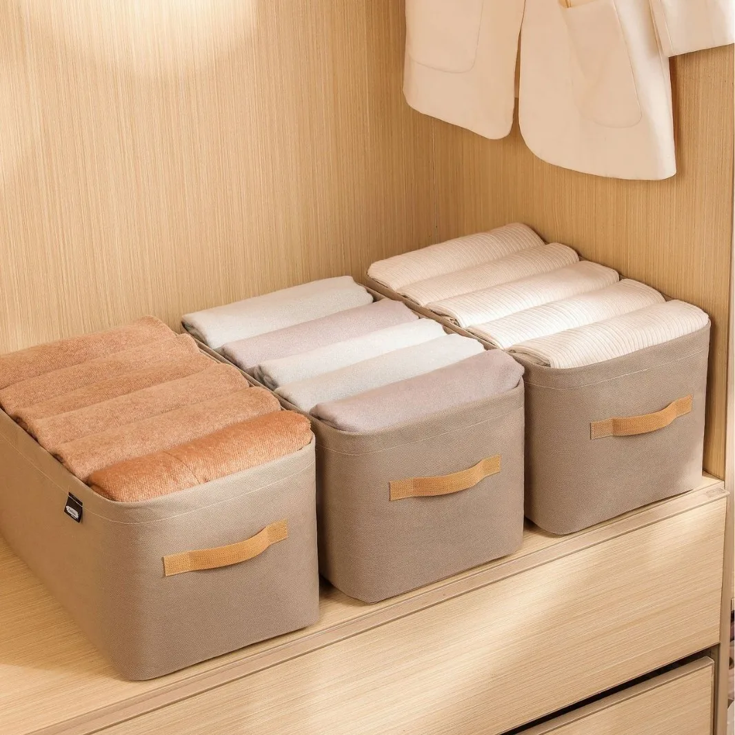 2025 سلة تخزين غير منسوجة المصنع مباشرة للملابس سلة تخزين غرفة النوم بالجملة ، غير منسوجة عملية