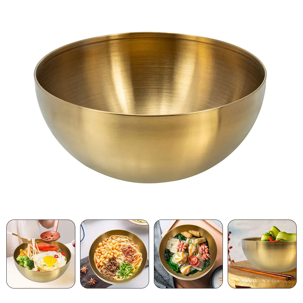 

Stainless Steel Salad Bowl Oversized Mixing Bowls Large Eating Kitchen Bibimbap