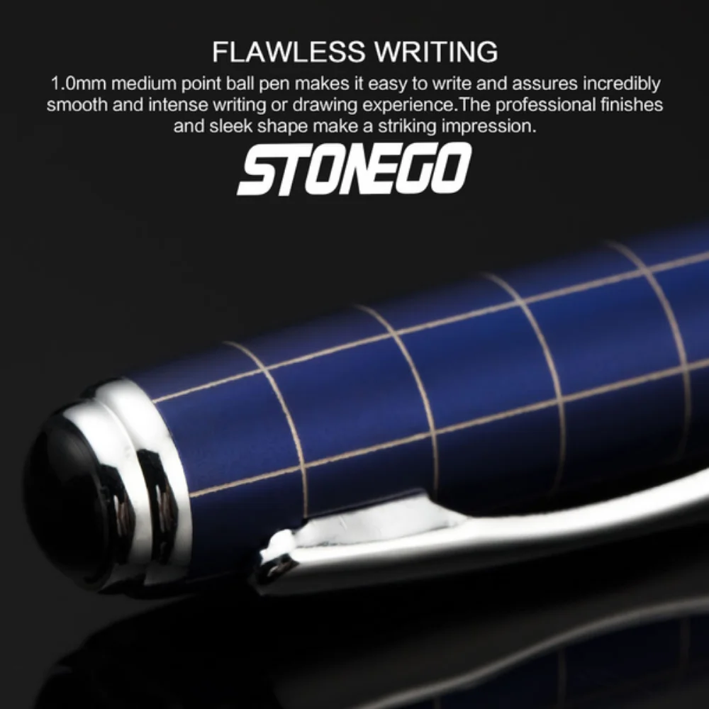 STONEGO Metal Ballpoint Pen, Medium Point 1mm Smooth Writing Premium Plating Lacquer Barrel Twist To Open Retractable Pens