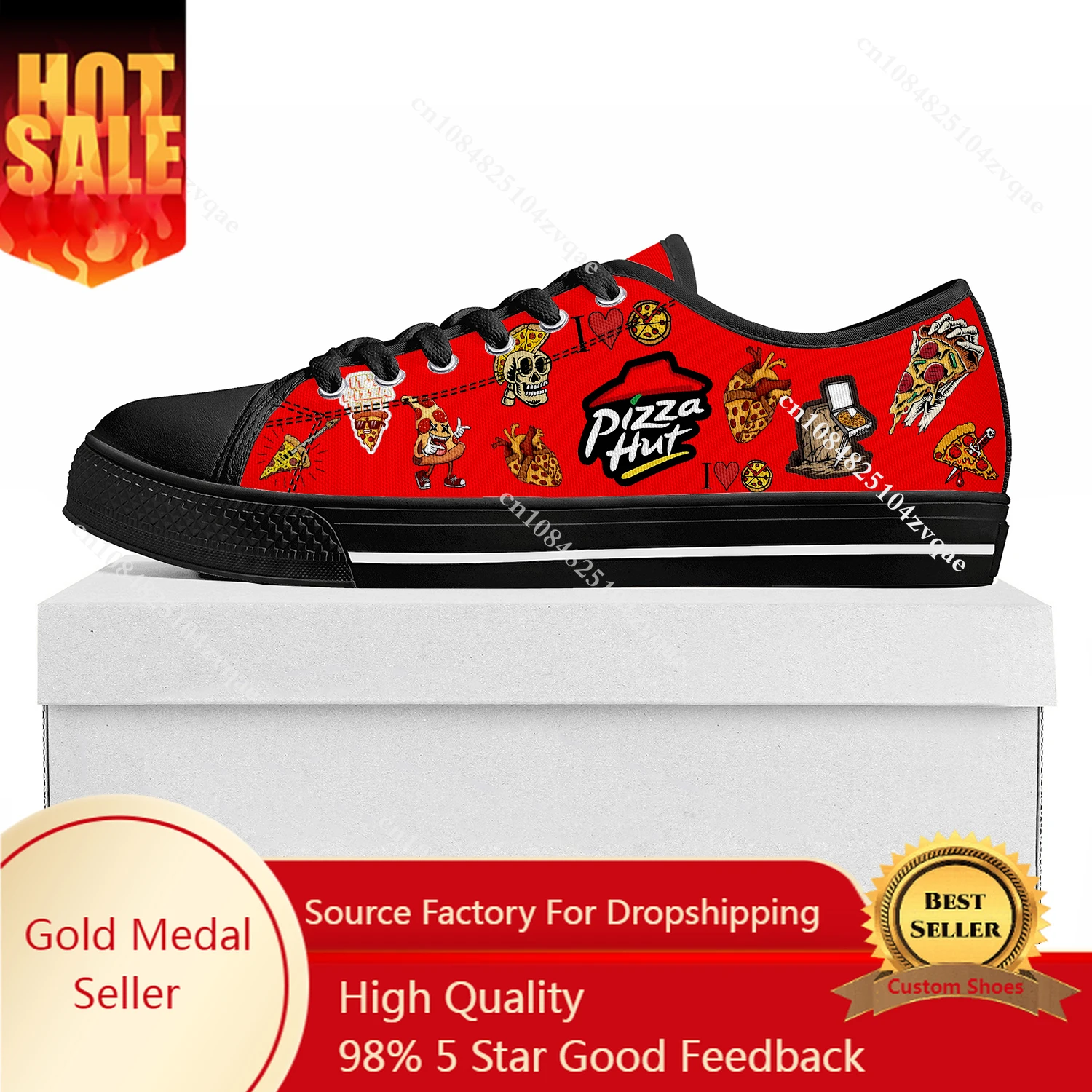 Pizza Pattern Hut Design Low Top High Quality Sneakers Mens Womens Teenager Tailor-made Shoe Canvas Sneaker Casual Couple Shoes