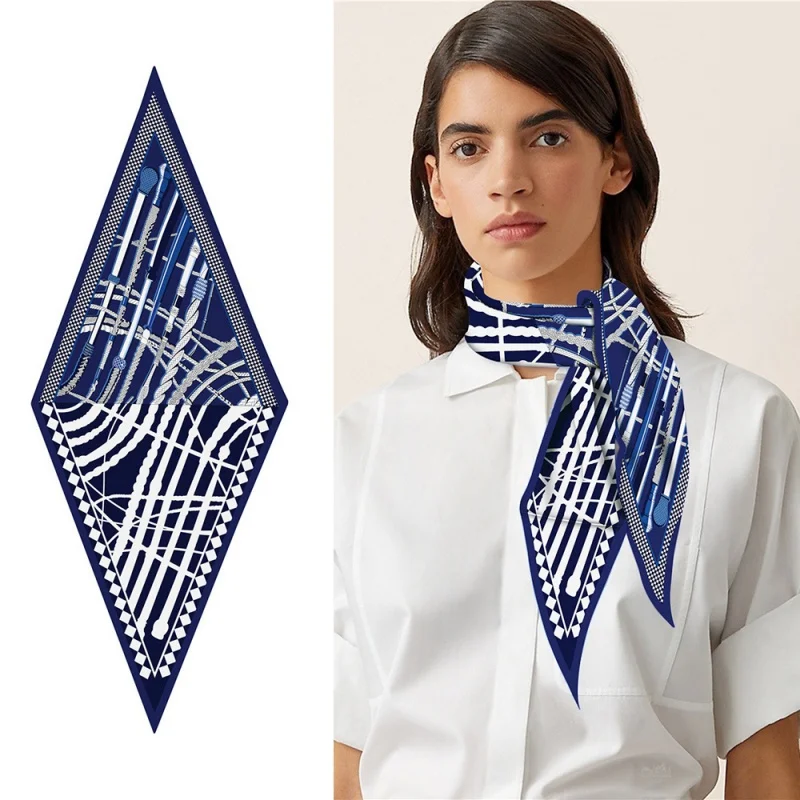 Summer New Women's Casual Small Scarf Twill Artificial Silk Neckerchief Silk Scarf in Stock Scarf