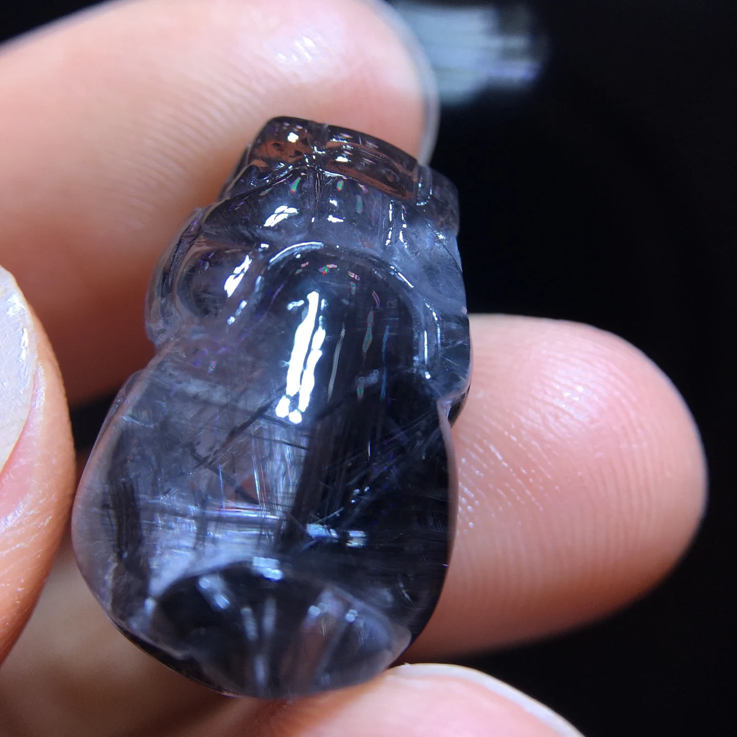 Natural Brookite Platinum Rutilated Quartz Pendant Pi Xiu 20.4/13/10mm Rectangle Women Men Bead Jewelry Fashion AAAAAA