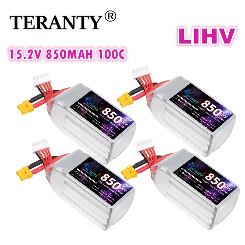 TERANTY HV 4S 15.2V 850mAh 100C Akumulator LiPo do helikoptera RC Quadcopter FPV Racing Drone Części z wtyczką XT30 Akumulator 4S