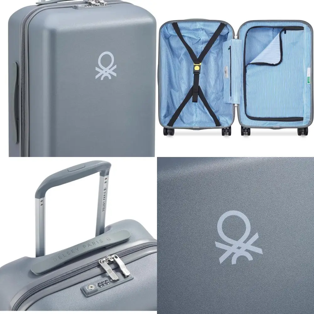 Benetton UCB 19 Maleta giratoria rígida gris acero, tamaño de mano