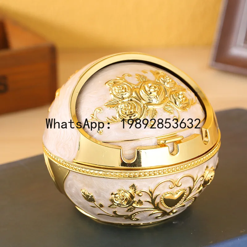 

PYJ ashtray with lid, household retro European-style living anti-fly ash and anti-drop acne marks, the same ashtray.