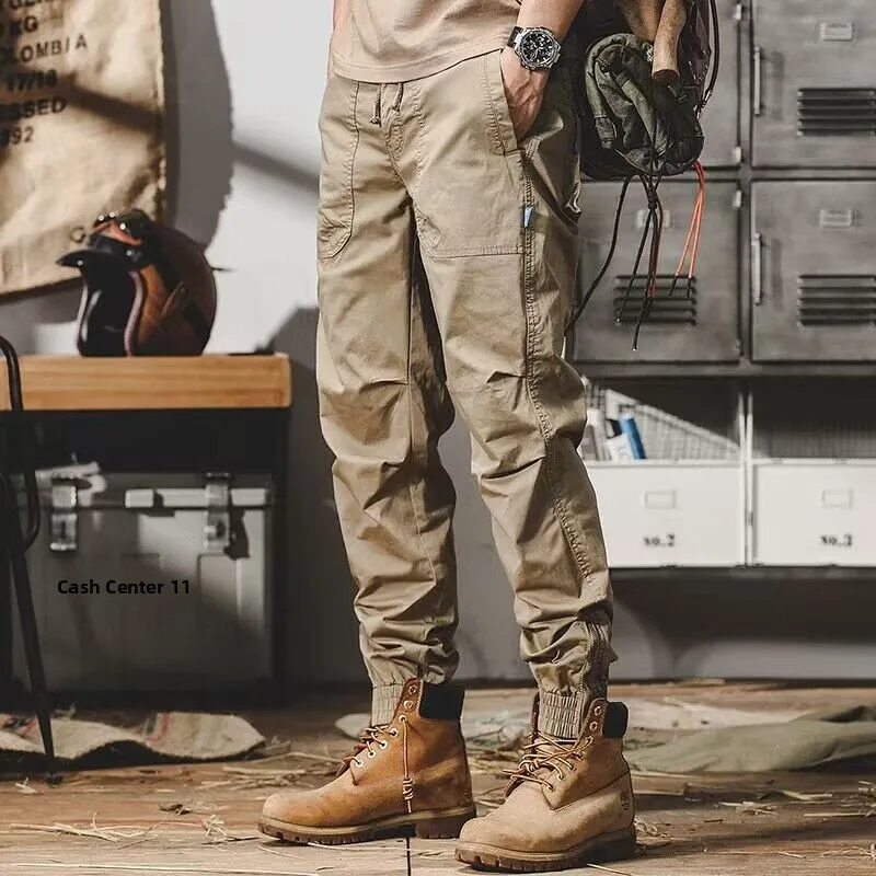 

Американская рабочая одежда в стиле ретро, мужские свободные повседневные уличные тактические брюки, осенние прямые брюки на молнии, свободный крой, молодежные брюки