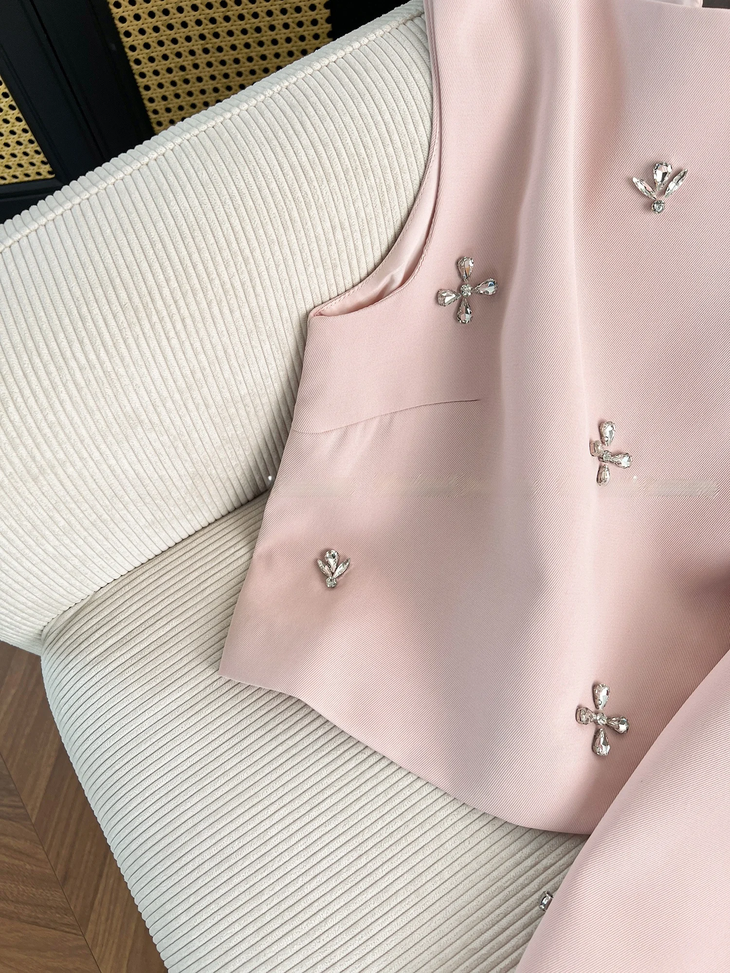 الحلو مكافحة الشيخوخة الصيف جديد Faionable الماس Embellied Svel أعلى عالية الخصر واسعة الساق السراويل النسائية مجموعة #4