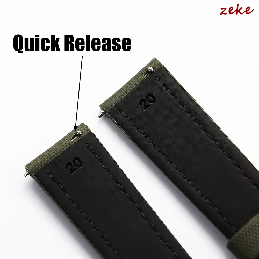 Waterproof Sailcloth Watch Band Butterfly Buckle Sailcloth Strap 18/19/20/21/22mm Durable Nylon Quick Release Bracelet Wristbelt image 3