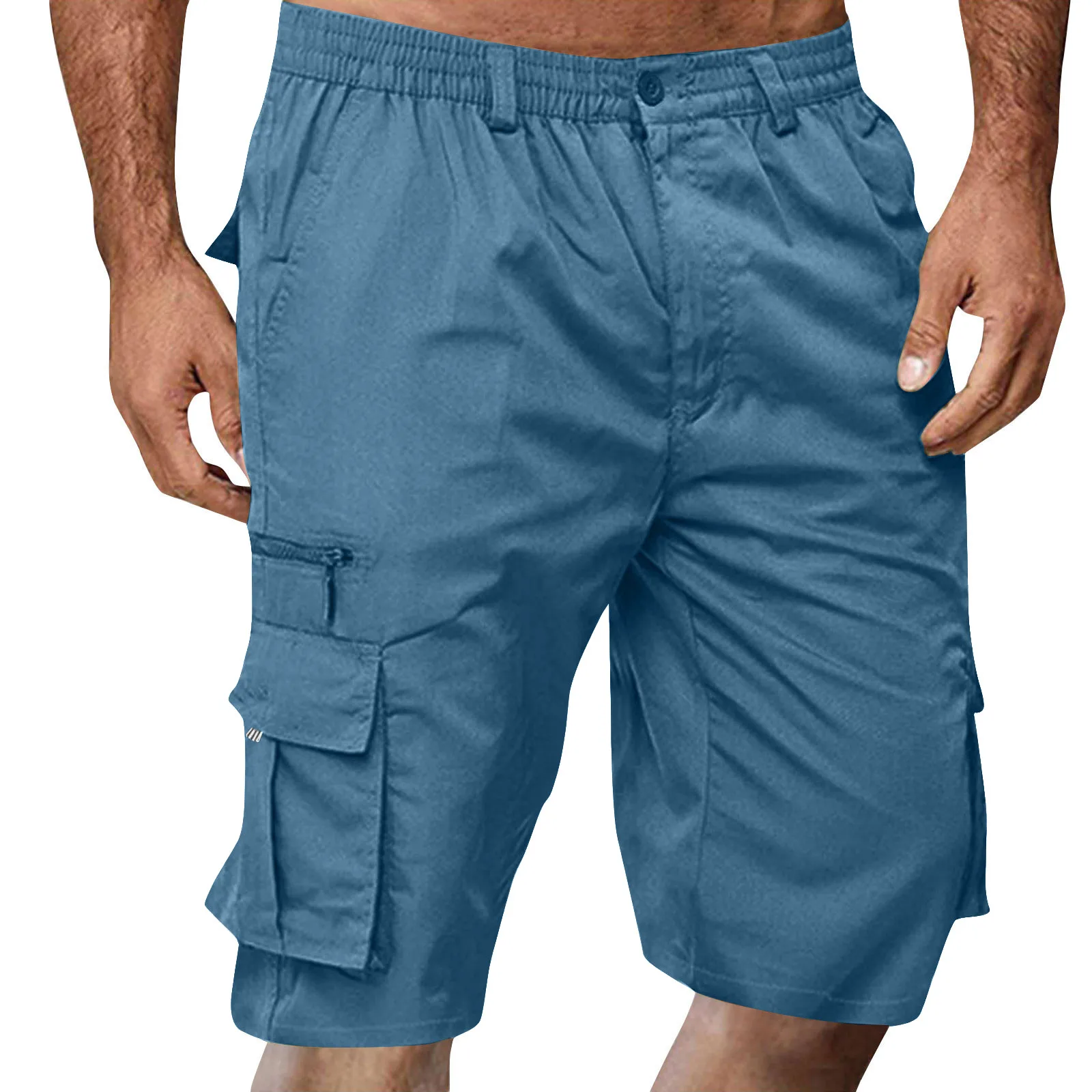 

Men's Cargo Short Straight Multi-Pockets Wear-Resisting Loose Sports Shorts Casual Outdoor Hiking Solid Color Sportswear ﻿