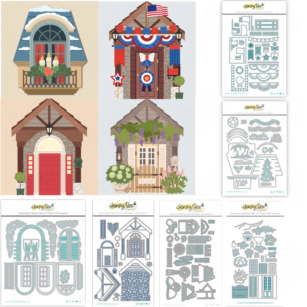 

2024 New Christmas Front Porch Collection House Cutting Dies For DIY Scrapbook Craft Decoration Template Supplies Greeting Card