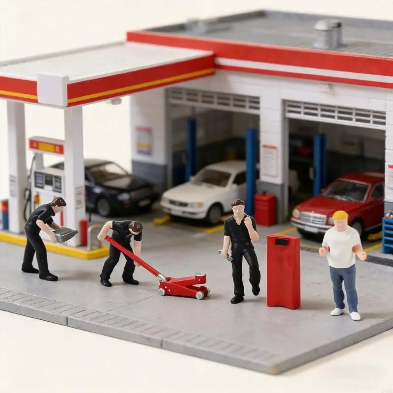 

Миниатюрная фигурка ремонтника из смолы, аксессуары для мастерской для украшения кукольного дома и творческой сцены, масштаб