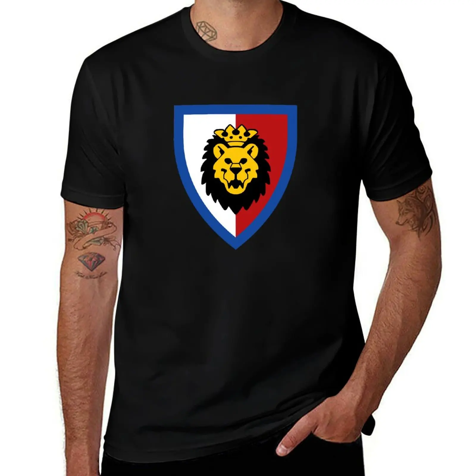 Camiseta con emblema del escudo de los Caballeros Reales, camiseta deportiva de manga corta con ajuste atlético