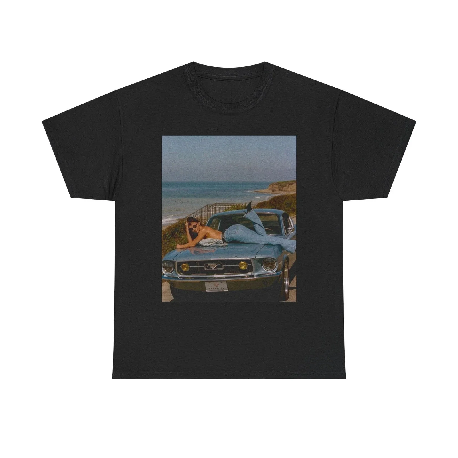 

Sports Car Beautiful Woman Graphic Print Summer Luxury Brand Pure Cotton Men's and Women's T-shirt Short Sleeve Street Fashion
