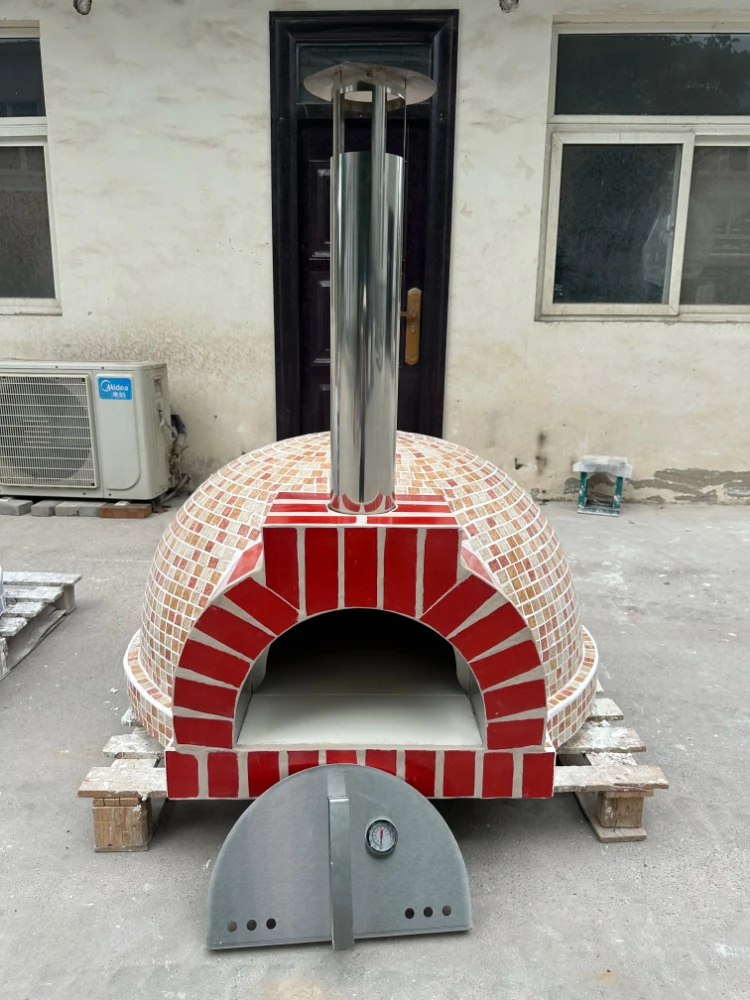 hj-DIY Tiles Stone Wood Fired Pizza Oven Cheap Price OEM Custom Wood Pizza Oven for Family@
