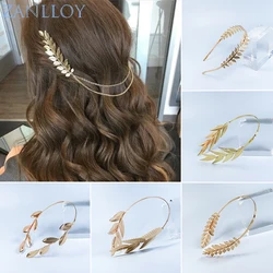 ZANLLOY Bohemia Leaves Bride Crown Chain Hair Comb Fashion Wedding Hair Accessories Leaf Women Hair Jewelry Clip