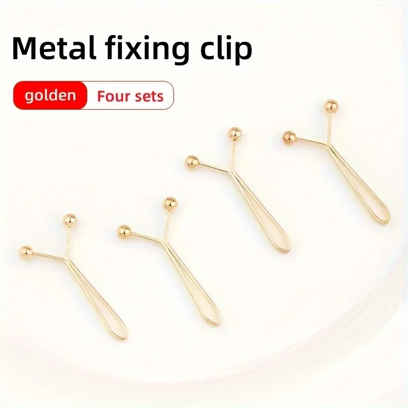 4 Stück unsichtbare Taillenstraffungs-Metallclip, verstellbarer Knopfclip, geeignet für Jeans und Kleidung, Modeaccessoires
